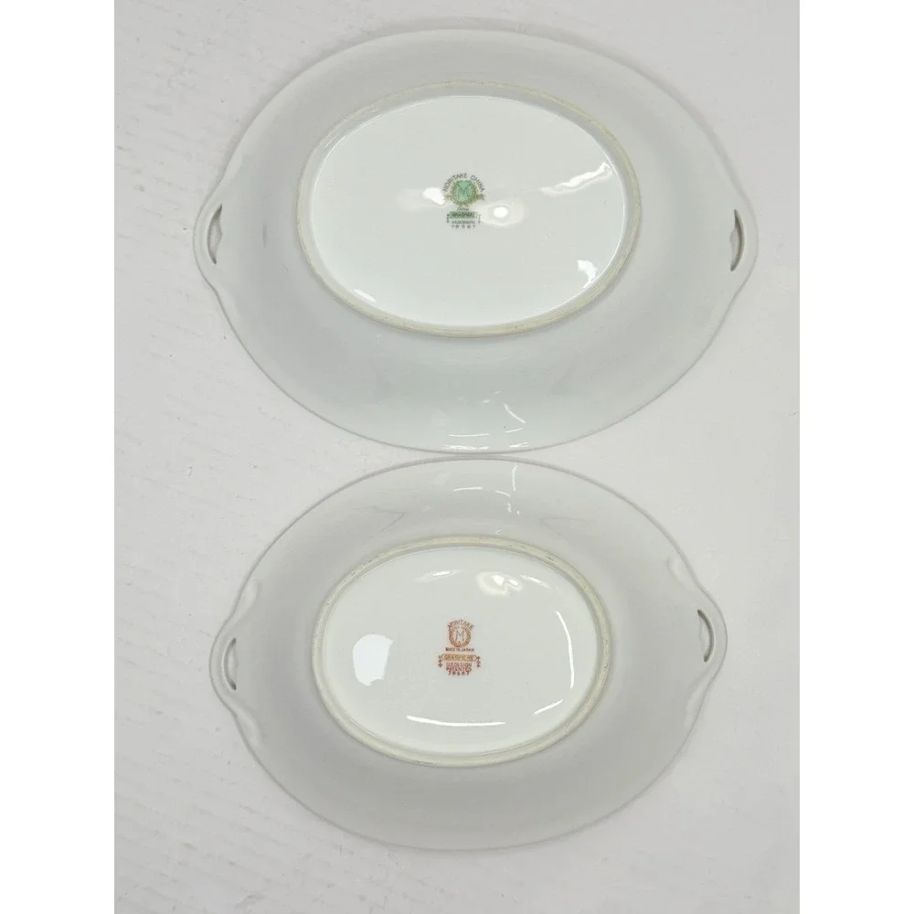 Lot 2 Noritake Grasmere Handled Serving Bowls Oval Vegetable Japan 76567